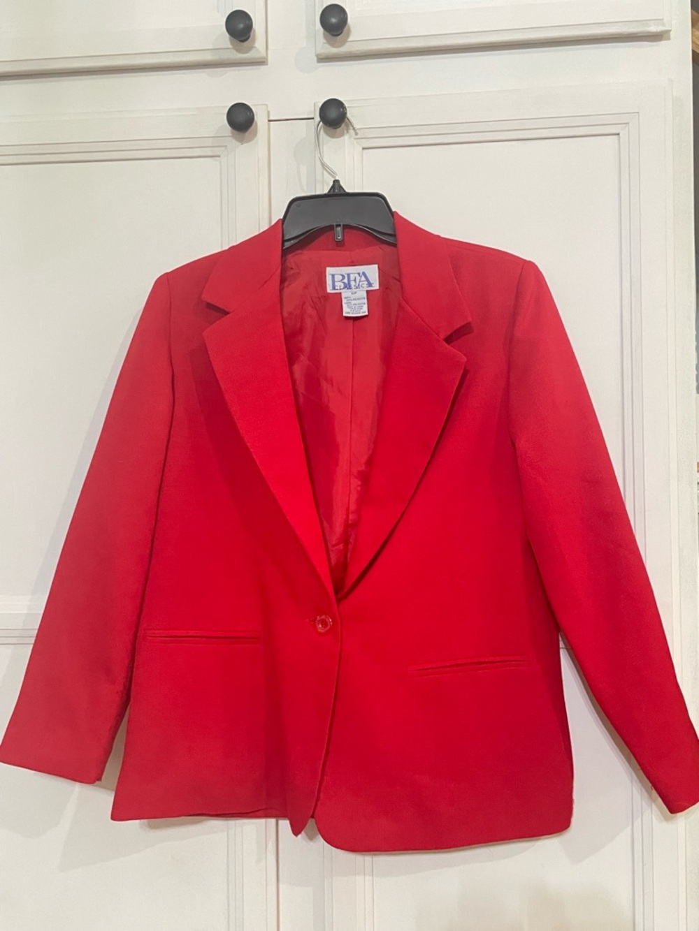 BFA Classics Womens Blazer Red  Business Casual Button Front Size 10P